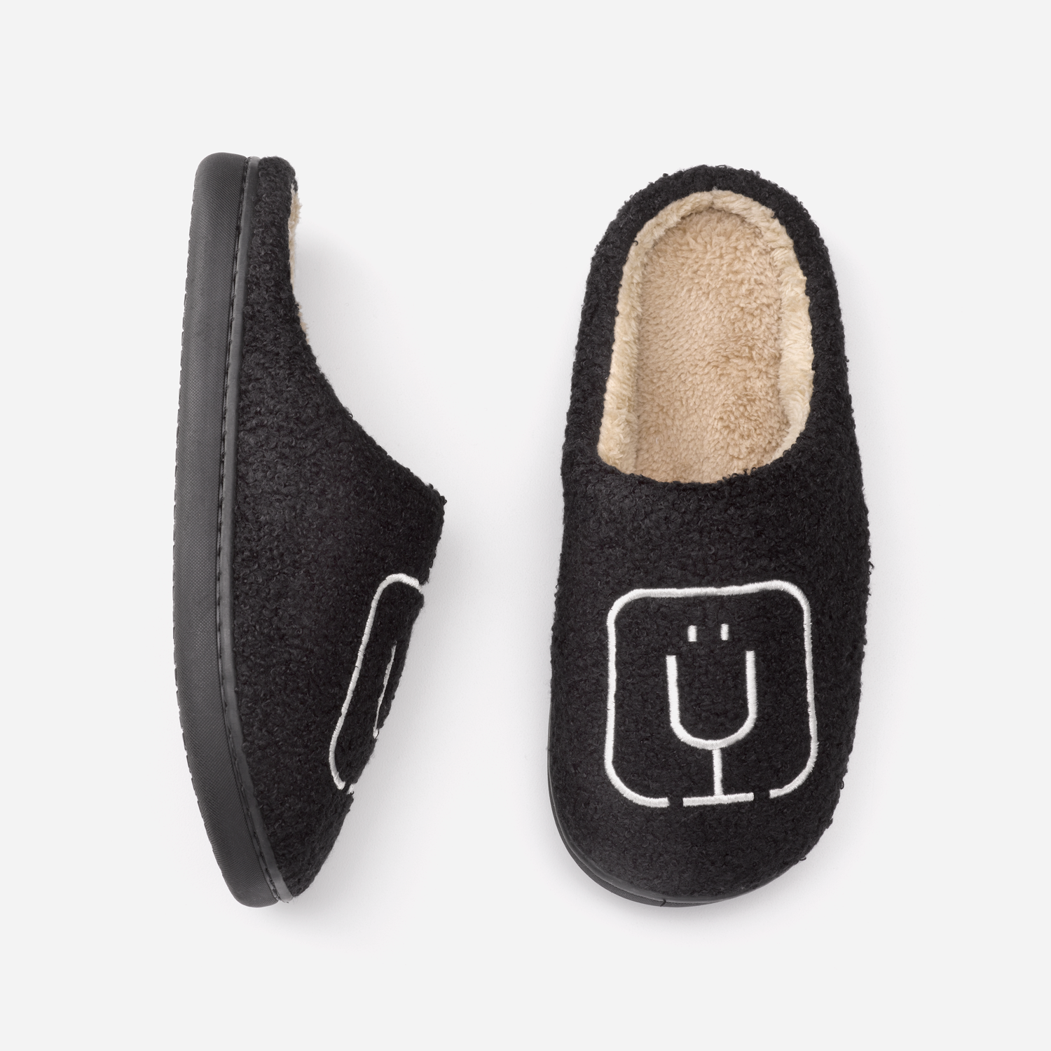 brumate-fuzzy-slippers-black-l8 apparel-slippers-above.png